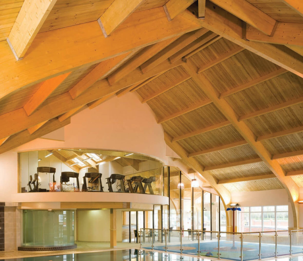 Vacsol treated timbers in a leisure centre